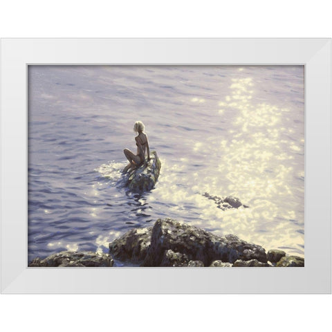 Mermaid by Sunshine Water White Modern Wood Framed Art Print by Adamov, Alexey