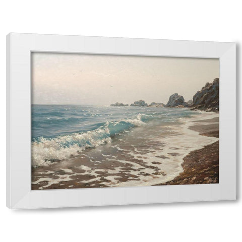 The Surf White Modern Wood Framed Art Print by Adamov, Alexey