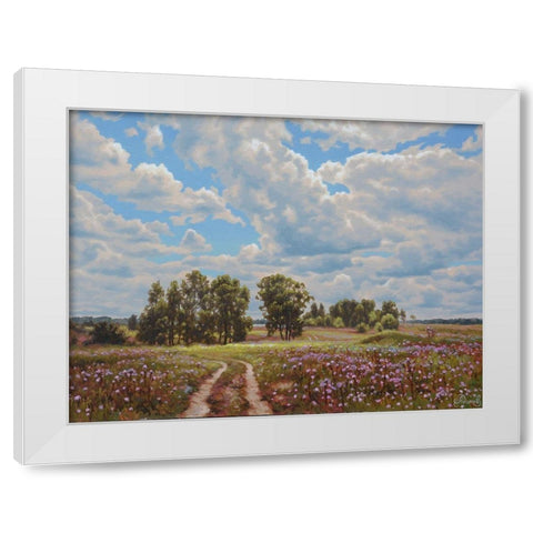 The Way White Modern Wood Framed Art Print by Adamov, Alexey