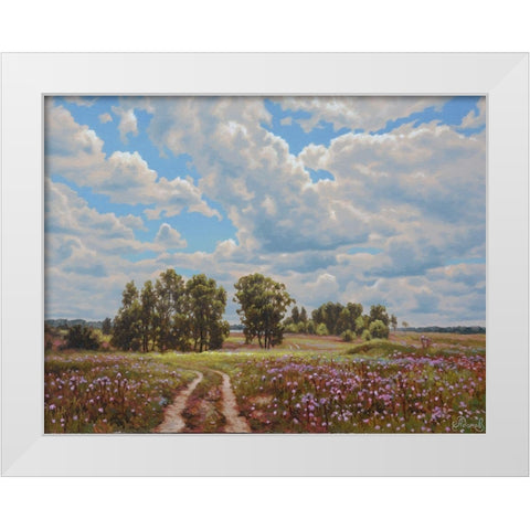 The Way White Modern Wood Framed Art Print by Adamov, Alexey