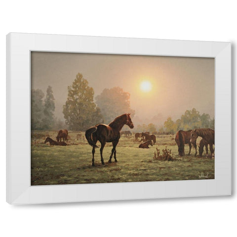 Satisfaction White Modern Wood Framed Art Print by Adamov, Alexey