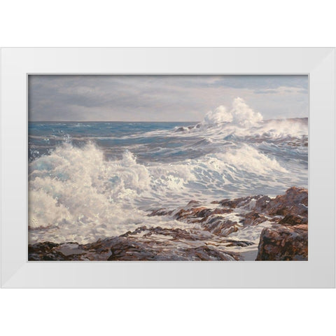 By Foam Water White Modern Wood Framed Art Print by Adamov, Alexey