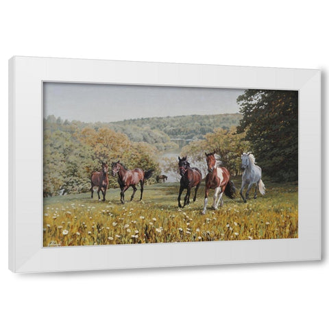 Enjoy the Space White Modern Wood Framed Art Print by Adamov, Alexey