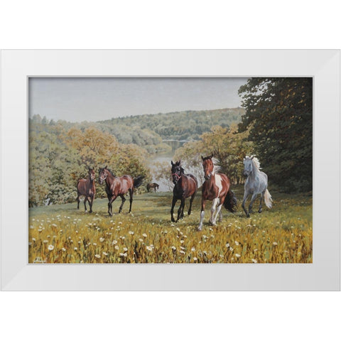 Enjoy the Space White Modern Wood Framed Art Print by Adamov, Alexey