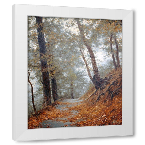 The Fog in Wood I White Modern Wood Framed Art Print by Adamov, Alexey