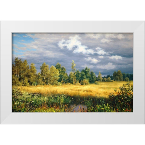 Before the Storm White Modern Wood Framed Art Print by Adamov, Alexey