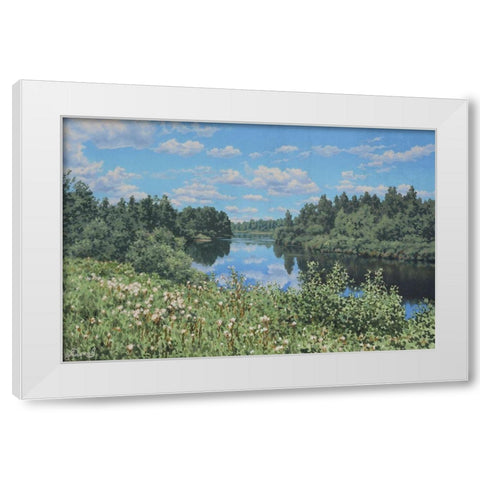 Landscape White Modern Wood Framed Art Print by Adamov, Alexey
