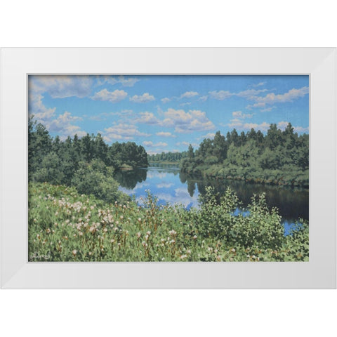Landscape White Modern Wood Framed Art Print by Adamov, Alexey