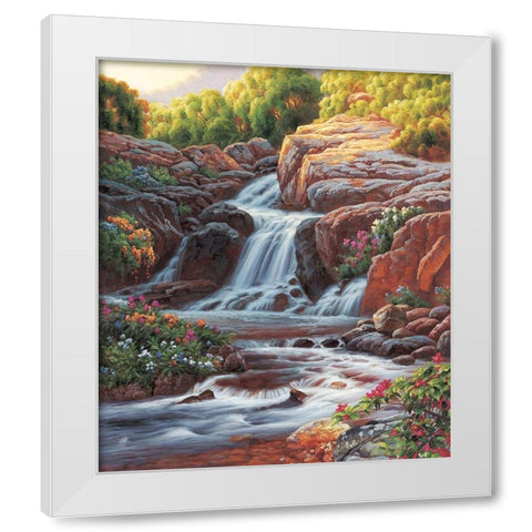 Waterfall I White Modern Wood Framed Art Print by Smith, Ethan