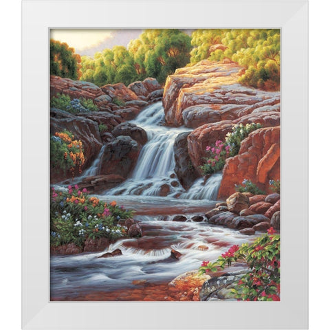 Waterfall I White Modern Wood Framed Art Print by Smith, Ethan