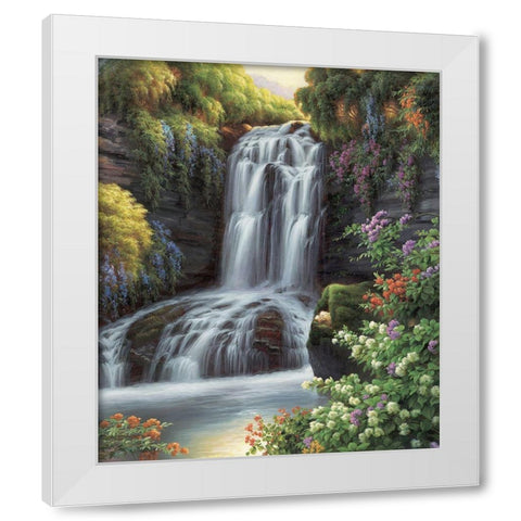Waterfall II White Modern Wood Framed Art Print by Smith, Ethan
