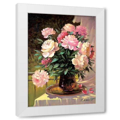 Penies White Modern Wood Framed Art Print by Artov, Sergei