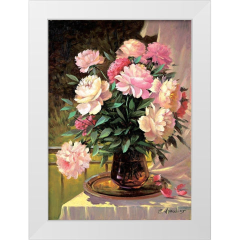Penies White Modern Wood Framed Art Print by Artov, Sergei