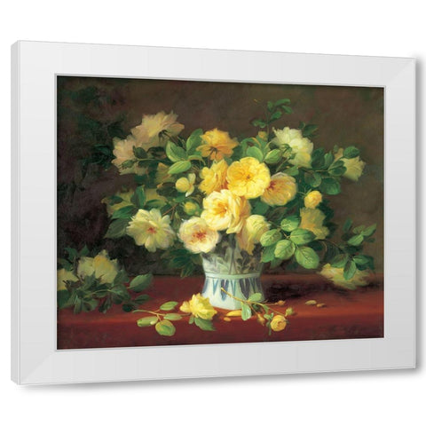 Flower Composition II White Modern Wood Framed Art Print by Rabun, Josef