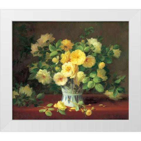 Flower Composition II White Modern Wood Framed Art Print by Rabun, Josef