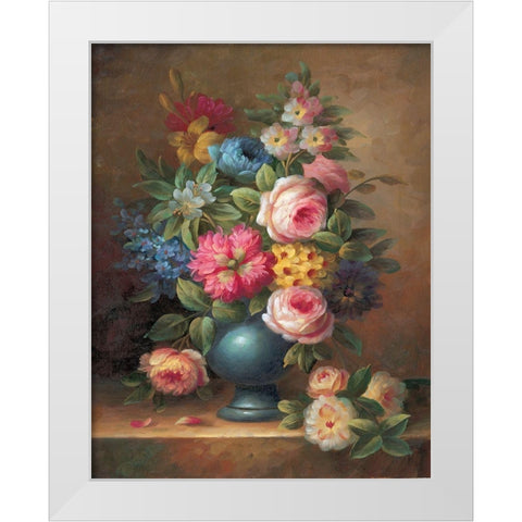 Classic Bouquet II White Modern Wood Framed Art Print by Yves, Jacques