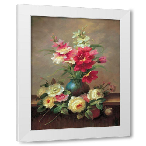 Classic Bouquet III White Modern Wood Framed Art Print by Yves, Jacques