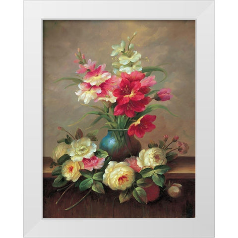 Classic Bouquet III White Modern Wood Framed Art Print by Yves, Jacques