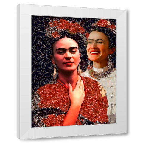 Frida Kahlo Variation II White Modern Wood Framed Art Print by Medeiros, Celito