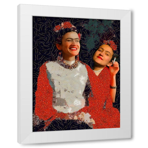 Frida Kahlo Variation III White Modern Wood Framed Art Print by Medeiros, Celito