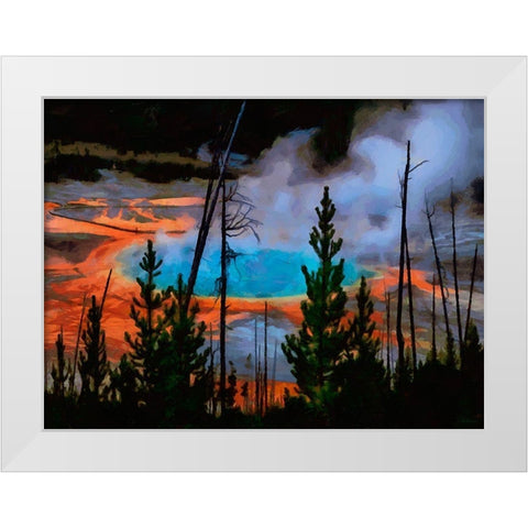 Memory of Yellowstone White Modern Wood Framed Art Print by Medeiros, Celito