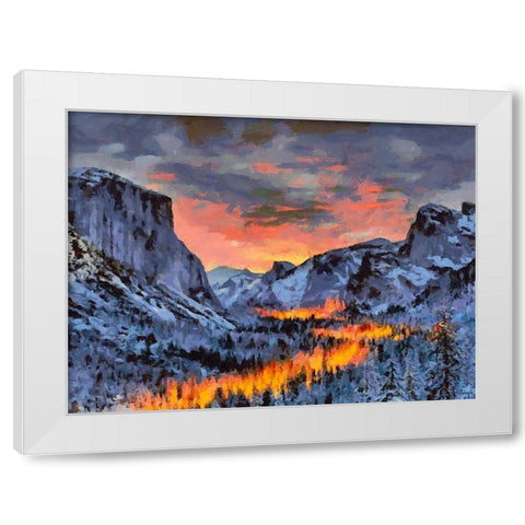 Yosemite NP7 White Modern Wood Framed Art Print by Medeiros, Celito