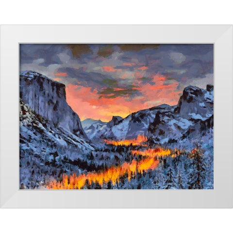 Yosemite NP7 White Modern Wood Framed Art Print by Medeiros, Celito
