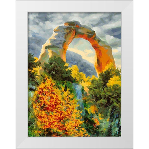 National Parks 4 White Modern Wood Framed Art Print by Medeiros, Celito