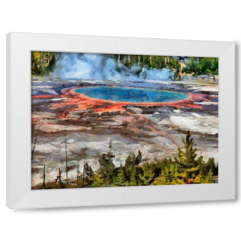 Great Yellowstone NP 3 White Modern Wood Framed Art Print by Medeiros, Celito