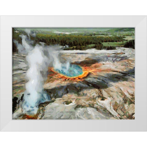 Great Yellowstone NP 4 White Modern Wood Framed Art Print by Medeiros, Celito