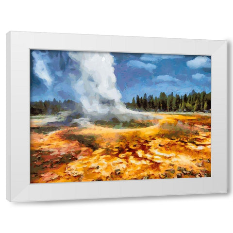 Great Yellowstone NP 5 White Modern Wood Framed Art Print by Medeiros, Celito