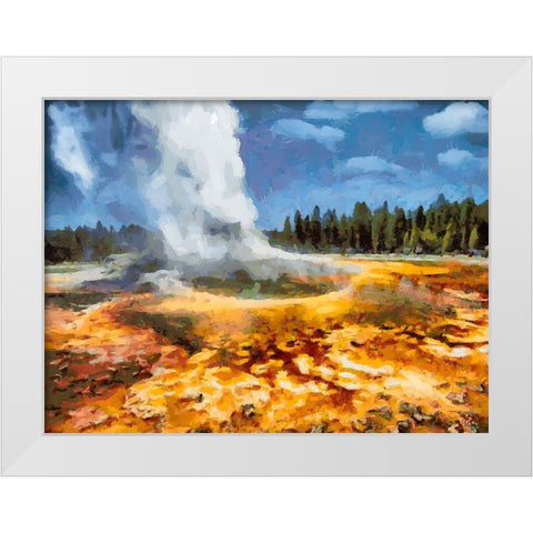 Great Yellowstone NP 5 White Modern Wood Framed Art Print by Medeiros, Celito