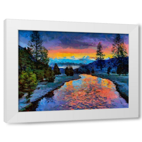 Great Yellowstone NP 8 White Modern Wood Framed Art Print by Medeiros, Celito