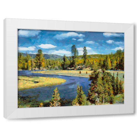 Great Yellowstone NP 13 White Modern Wood Framed Art Print by Medeiros, Celito