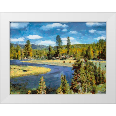 Great Yellowstone NP 13 White Modern Wood Framed Art Print by Medeiros, Celito