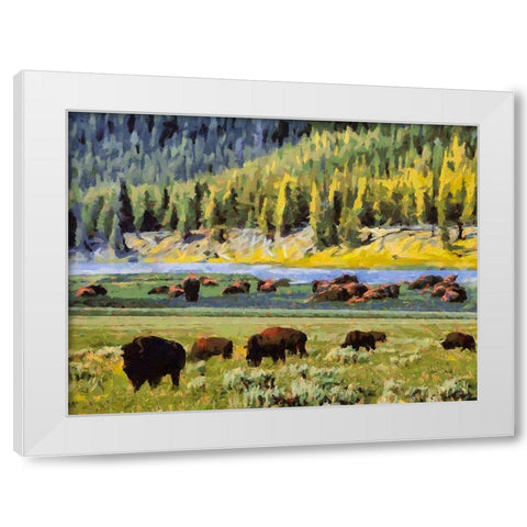 Great Yellowstone NP 17 White Modern Wood Framed Art Print by Medeiros, Celito