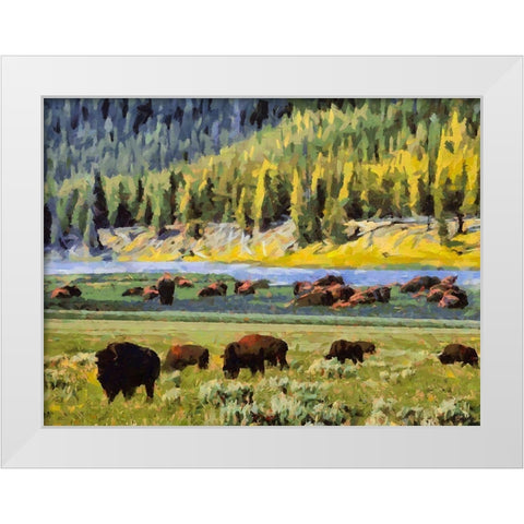 Great Yellowstone NP 17 White Modern Wood Framed Art Print by Medeiros, Celito