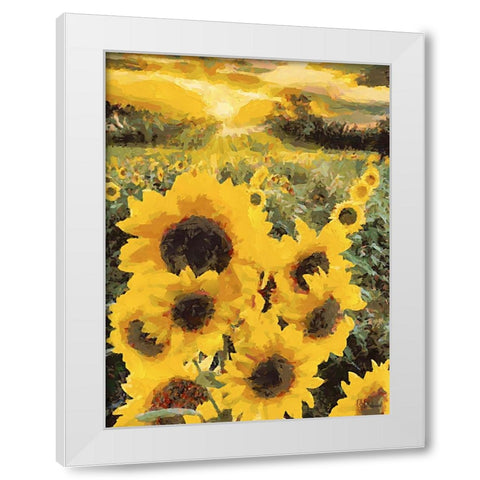 Sunflowers Collection IV White Modern Wood Framed Art Print by Medeiros, Celito