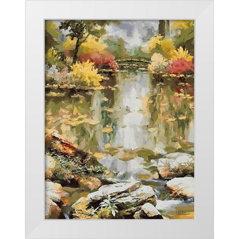 Landscapes in Monet Style XI White Modern Wood Framed Art Print by Medeiros, Celito