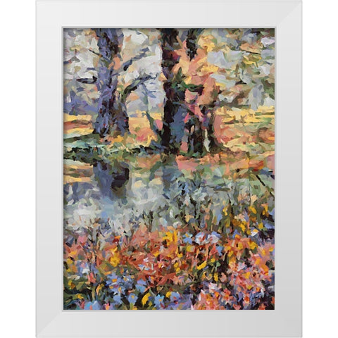Landscapes in Monet Style XXIV White Modern Wood Framed Art Print by Medeiros, Celito