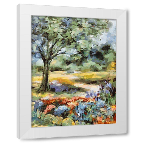Landscapes in Monet Style XXVI White Modern Wood Framed Art Print by Medeiros, Celito
