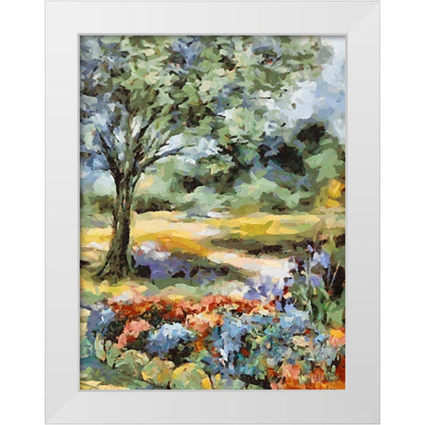 Landscapes in Monet Style XXVI White Modern Wood Framed Art Print by Medeiros, Celito