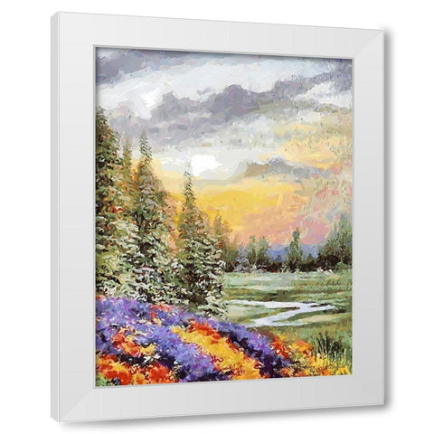 Landscapes in Monet Style XXXI White Modern Wood Framed Art Print by Medeiros, Celito