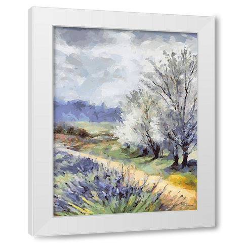 Landscapes in Monet Style XXXII White Modern Wood Framed Art Print by Medeiros, Celito