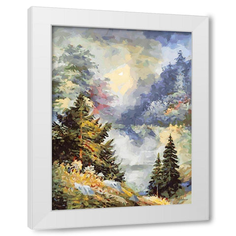 Landscapes in Monet Style XXXIII White Modern Wood Framed Art Print by Medeiros, Celito