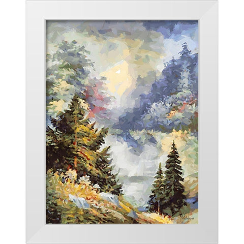 Landscapes in Monet Style XXXIII White Modern Wood Framed Art Print by Medeiros, Celito