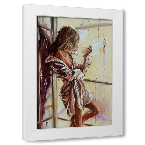 Good Morning White Modern Wood Framed Art Print by Luniak, Monika