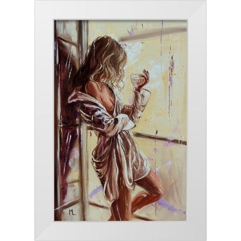 Good Morning White Modern Wood Framed Art Print by Luniak, Monika