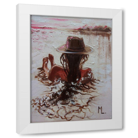 Evening White Modern Wood Framed Art Print by Luniak, Monika