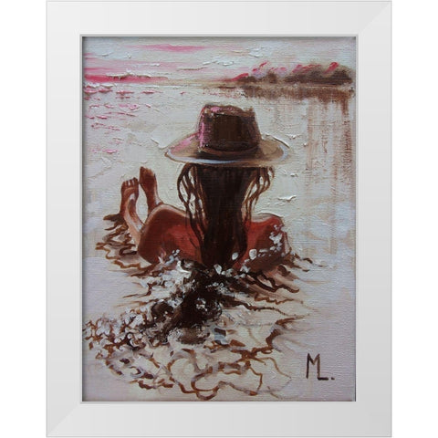 Evening White Modern Wood Framed Art Print by Luniak, Monika